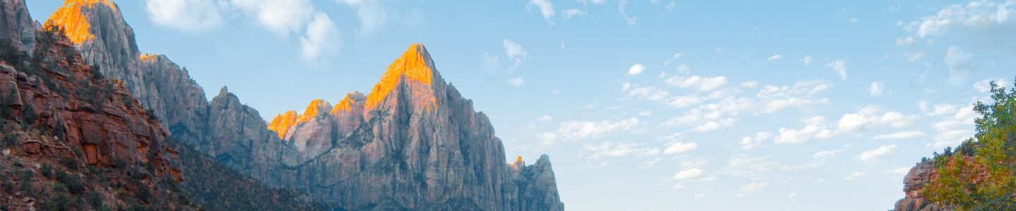 Photograph of the peaks of mountains taken from the ground